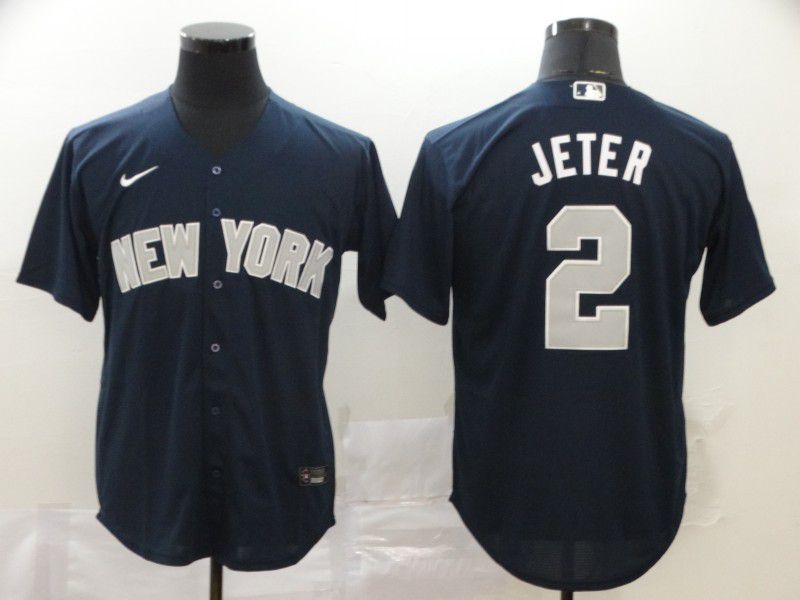 Men New York Yankees #2 Jeter Blue Game Nike 2022 MLB Jersey->new york yankees->MLB Jersey